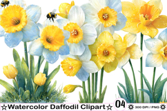 Watercolor Daffodil Clipart Product Image 1