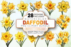 Watercolor Daffodil Clipart Bundle Product Image 1