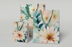 Watercolor daisy floral pattern designs, Digital papers Product Image 5