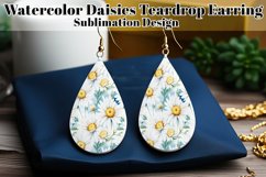 Daisy Teardrop Earring, Floral Sublimation Daisy Earring, d3 Product Image 1