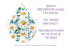 Daisy Teardrop Earring, Floral Sublimation Daisy Earring, d6 Product Image 2