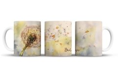 Watercolor Dandelion Mug Wrap Sublimation Designs, 3d Mug, Flowers Png