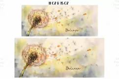 Watercolor Dandelion Mug Wrap Sublimation Designs, 3d Mug, Flowers Png
