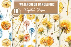 Watercolor Dandelions Digital Paper Bundle Product Image 1