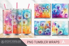 3D Watercolor Dandelions Flowers Tumbler wrap Product Image 1