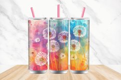 3D Watercolor Dandelions Flowers Tumbler wrap Bundle Product Image 3