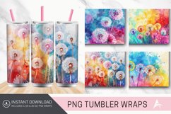 3D Watercolor Dandelions Flowers Tumbler wrap Product Image 1