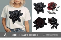 Watercolor Dark Gothic Rose Clipart Product Image 1