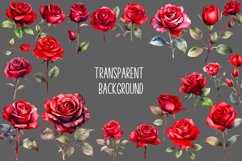 Watercolor Dark Red Rose Cliparts