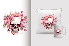 Day of the Dead watercolor skull transparent png