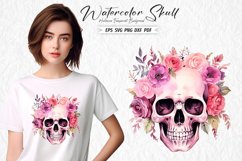 Day of the Dead watercolor skull sublimation