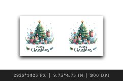 Watercolor decorated Christmas tree pile gifts Merry Christmas quote print 20 oz tumbler skinny mug wrap clipart t-shirt sublimation printable design