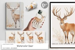 Digital Paper Watercolor Deer Product Image 1
