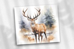 Watercolor Deer 20 Oz Skinny Tumbler Design Product Image 3