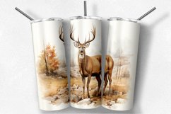 Watercolor Deer 20 Oz Skinny Tumbler Design Product Image 1