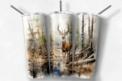 Watercolor Deer 20 Oz Skinny Tumbler Design Product Image 1