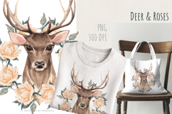 Watercolor Deer Floral PNG Product Image 2