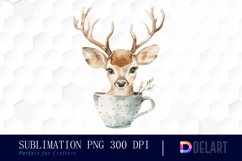 Deer in a Cup Graphics Clipart Product Image 1