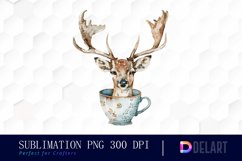 Deer in a Cup Design Clipart Product Image 1