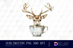 Deer in a Cup Design Clipart Product Image 1