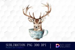 Deer in a Cup Design Clipart Product Image 1