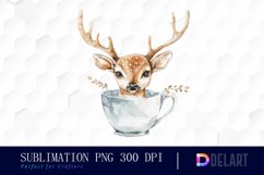 Deer in a Cup Sublimation PNG Clipart Product Image 1