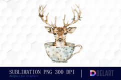 Deer in a Cup Design Clipart Product Image 1