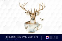 Deer in a Cup Design Clipart Product Image 1