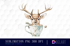 Deer in a Cup Sublimation PNG Clipart Product Image 1