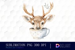 Deer in a Cup Design Clipart Product Image 1