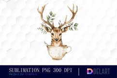 Deer in a Cup Graphics Clipart Product Image 1