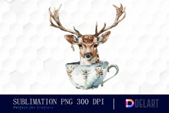 Deer in a Cup Graphics Clipart Product Image 1