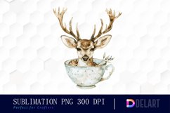 Deer in a Cup Design Clipart Product Image 1