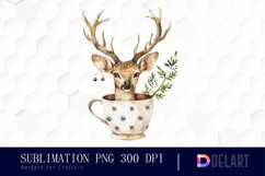 Deer in a Cup Graphics Clipart Product Image 1