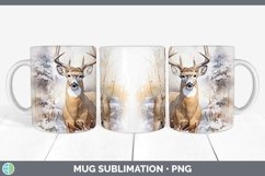 GorgeousWatercolor Deer Mug Wrap design.