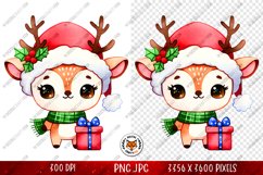 Christmas Deer Sticker PNG, Christmas Sticker PNG Product Image 2