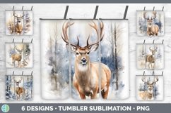 Bundle of six Watercolor Deer Tumbler designs.
