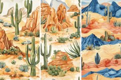 Watercolor Desert Landscape Digital Paper Bundle Product Image 4