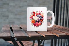 Floral Chicken Watercolor Sublimation Clipart Product Image 8