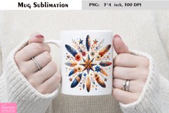 Watercolor Floral Moon Mug Sublimation|Flower Mug Design Product Image 1