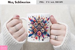 Watercolor Floral Moon Mug Sublimation|Flower Mug Design Product Image 1