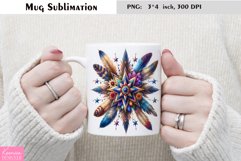 Watercolor Floral Moon Mug Sublimation|Flower Mug Design Product Image 1