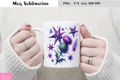Watercolor Floral Moon Mug Sublimation|Flower Mug Design Product Image 1