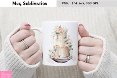 Watercolor Cake Mug Sublimation|Birthday Mug Design Product Image 1