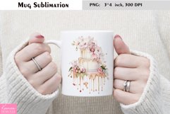 Watercolor Cake Mug Sublimation|Birthday Mug Design Product Image 1