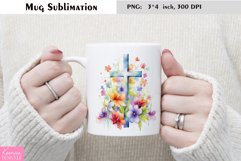Watercolor Flower Mug Sublimation|Floral Mug Design Product Image 1