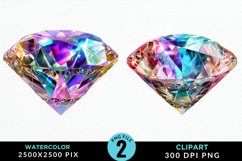 Watercolor Diamond Illustration PNG Clipart Product Image 1