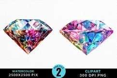 Watercolor Diamond Illustration PNG Clipart Product Image 1