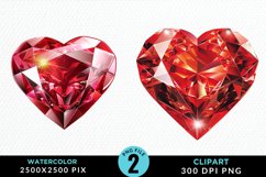 Watercolor Diamond Heart Collection Clipart Product Image 1
