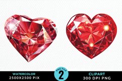 Watercolor Diamond Heart Collection Clipart Product Image 1